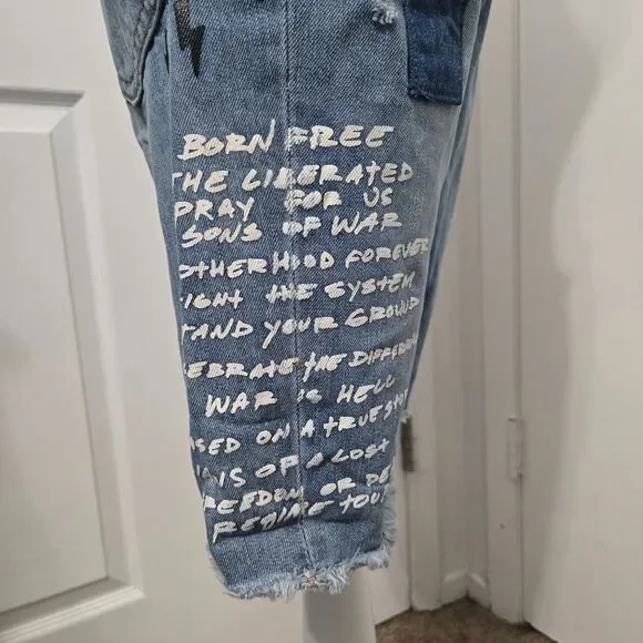 Civil Regime Distressed Denim Bermuda Shorts – 100% Cotton, Raw Hem, Size W30 - Picture 6 of 16